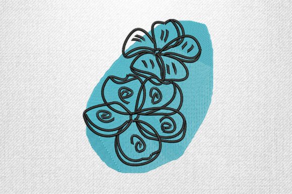 Abstract Floral Outline: A Charming Embroidery Design