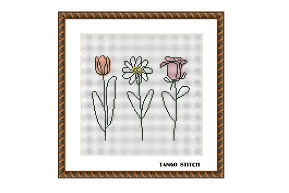 Abstract Flowers Cross Stitch: A Seasonal Delight