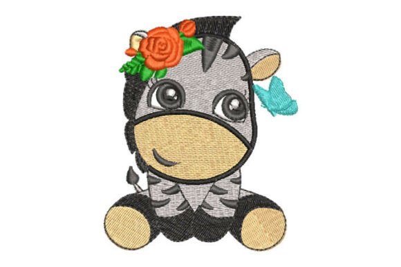 Adorable Floral Zebra Appliqué: A Holiday Delight