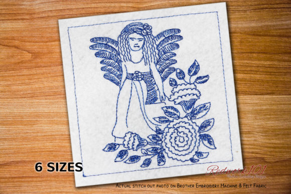 Charming Angel and Spring Flowers Lineart