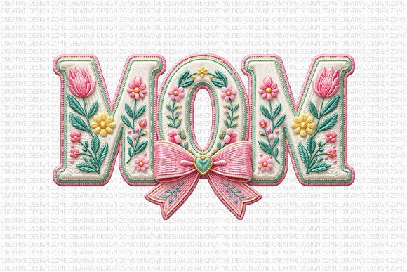Charming Floral Mom Embroidery PNG for Seasonal Gifts
