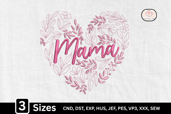 Elegant Floral Mom: A Heartfelt Embroidery Design