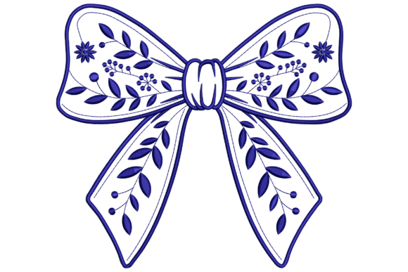 Floral Bow: A Charming Addition for Holiday Embroidery