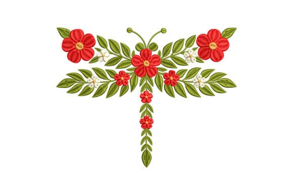Floral Dragonfly with Red Flowers Review