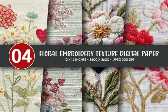 Floral Embroidery Texture for Boutique Apparel
