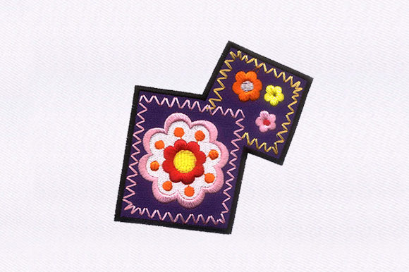 Flowers in Squares: A Charming Embroidery Design