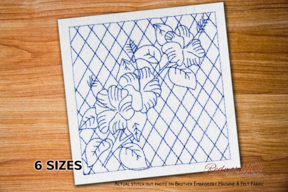 Flowers on Net Redwork: A Festive Embroidery Choice
