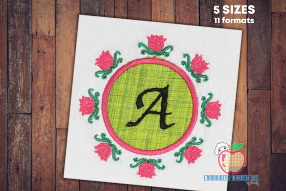 Frame with Flowers Applique: A Charming Embroidery Design
