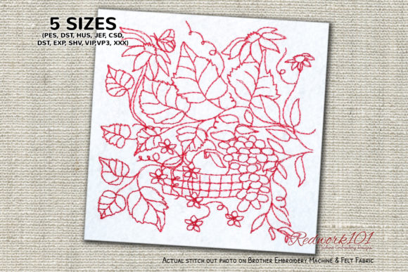 Fruits Basket with Flowers: A Versatile Embroidery Design