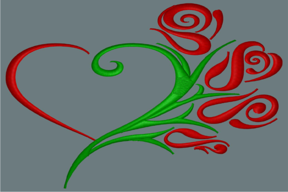 Heart and Roses: A Premium Embroidery Design