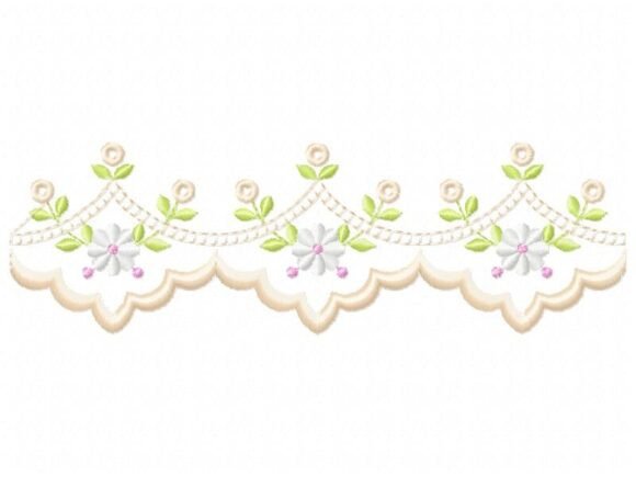 Intricate Floral Border Set: A Delightful Embroidery Design