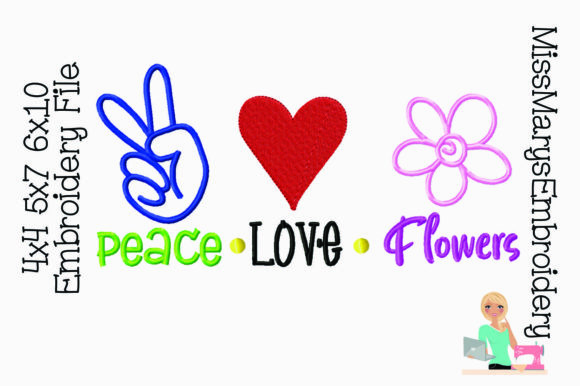 Peace Love Flowers: A Charming Spring Embroidery