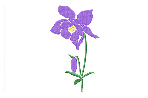 Purple Columbine Flowers: A Versatile Embroidery Design