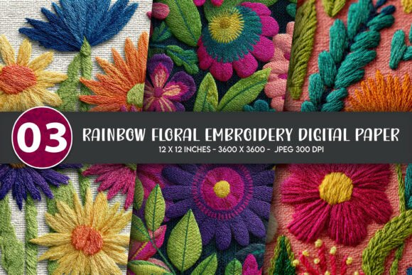 Rainbow Floral Embroidery for Seasonal Charm