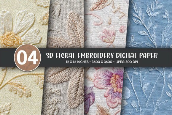 Review: 3D Floral Embroidery Digital Paper
