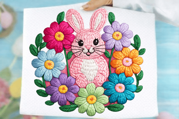 Review: Faux Embroidery Floral Bunny Png