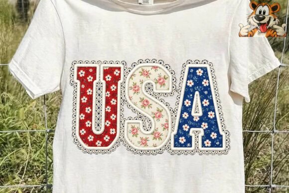 Review: USA Floral Faux Embroidery PNG Clipart