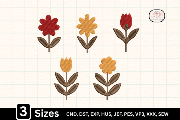 Simple Floral Line Art for Elegant Apparel